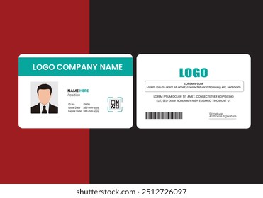 PVC Modern ID card template perfect for corporate, educational, business, company, office, staff or event purposes. This design features a professional layout with customizable fields.