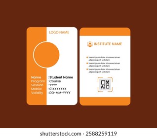 PVC Modern ID card template perfect for corporate, educational, business, company, office, staff or event purposes. This design features a professional layout with customizable fields.
