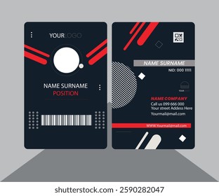 
PVC Modern ID card template perfect for corporate, educational, business, company, office, staff or event purposes. This design features a professional layout with customizable fields.

