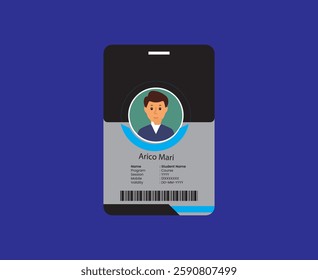 PVC Modern ID card template perfect for corporate, educational, business, company, office, staff or event purposes. This design features a professional layout with customizable fields.
