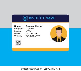 PVC Modern ID card template perfect for corporate, educational, business, company, office, staff or event purposes. This design features a professional layout with customizable fields.
