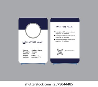 PVC Modern ID card template perfect for corporate, educational, business, company, office, staff or event purposes. This design features a professional layout with customizable fields.
