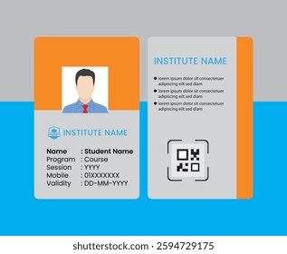 PVC Modern ID card template perfect for corporate, educational, business, company, office, staff or event purposes. This design features a professional layout with customizable fields.

