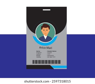 PVC Modern ID card template perfect for corporate, educational, business, company, office, staff or event purposes. This design features a professional layout with customizable fields.
