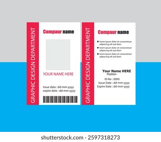 PVC Modern ID card template perfect for corporate, educational, business, company, office, staff or event purposes. This design features a professional layout with customizable fields.

