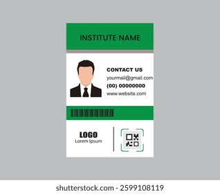 PVC Modern ID card template perfect for corporate, educational, business, company, office, staff or event purposes. This design features a professional layout with customizable fields.
