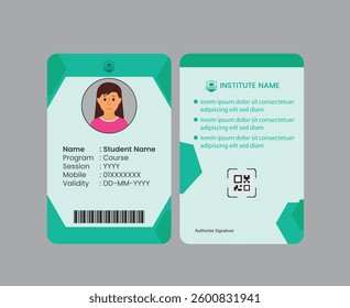 PVC Modern ID card template perfect for corporate, educational, business, company, office, staff or event purposes. This design features a professional layout with customizable fields.

