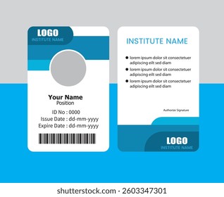PVC Modern ID card template perfect for corporate, educational, business, company, office, staff or event purposes. This design features a professional layout with customizable fields.
