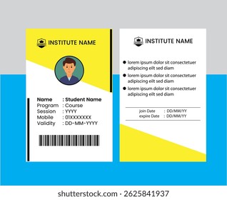  Modelo de cartão de ID moderno de PVC perfeito para fins corporativos, educacionais, de negócios, de empresa, de escritório, de equipe ou de evento. Este design apresenta um layout profissional com campos personalizáveis.


