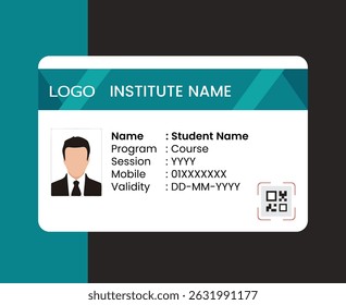  PVC Modern ID card template perfect for corporate, educational, business, company, office, staff or event purposes. This design features a professional layout with customizable fields.

