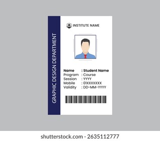  Modelo de cartão de ID moderno de PVC perfeito para fins corporativos, educacionais, de negócios, de empresa, de escritório, de equipe ou de evento. Este design apresenta um layout profissional com campos personalizáveis.

