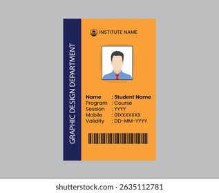  Modelo de cartão de ID moderno de PVC perfeito para fins corporativos, educacionais, de negócios, de empresa, de escritório, de equipe ou de evento. Este design apresenta um layout profissional com campos personalizáveis.

