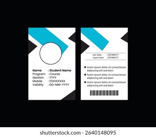 PVC Modern ID card template perfect for corporate, educational, business, company, office, staff or event purposes. This design features a professional layout with customizable fields.

