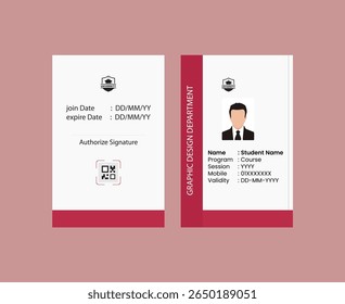  PVC Modern ID card template perfect for corporate, educational, business, company, office, staff or event purposes. This design features a professional layout with customizable fields.

