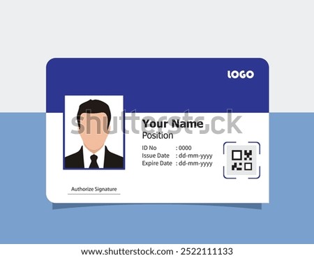 PVC Modern ID card template perfect for corporate, educational, business, company, office, staff or event purposes. This design features a professional layout with customizable fields.