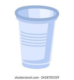 Separación del recipiente de plástico desechable de nylon de PVC. Reciclaje de la producción de plástico y de los residuos de envases. Elemento para el diseño de infografías. Simple cartografía vectorial plano aislado en fondo blanco