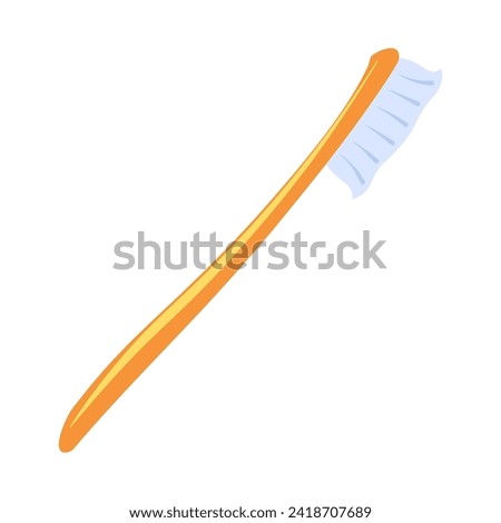 PVC nylon old toothbrush separation. Recycling of plastic production and packaging waste. Element for infographics design. Simple cartoon flat vector isolated on white background