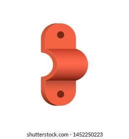 pvc pipe clamp vector icon design for piping graphic design element.