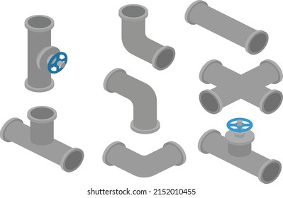 PVC-Rohrverbindungsventil, Vektorgrafik