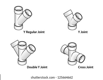 PVC Pipe Fittings: A Selection Of Y Joints.