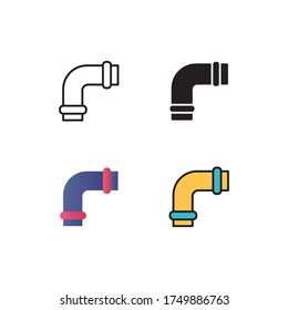 pvc pipe icon vector with different style design. isolated on white background
