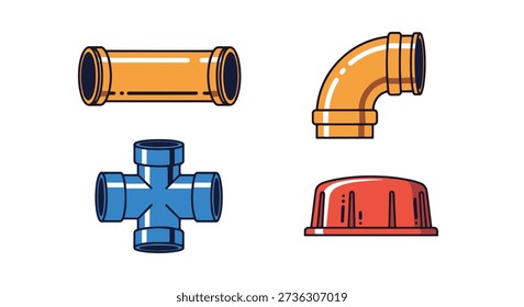 PVC Pipe Line art color modern style