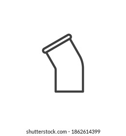 Pvc pipe line icon. linear style sign for mobile concept and web design. Plumbing pipe fitting outline vector icon. Symbol, logo illustration. Vector graphics