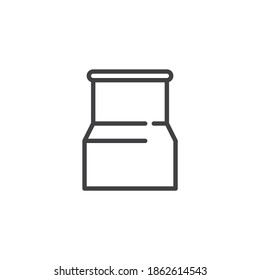 PVC pipe line icon. linear style sign for mobile concept and web design. Plastic pipe outline vector icon. Symbol, logo illustration. Vector graphics