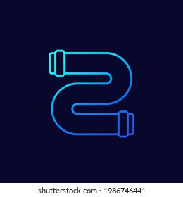 icono de línea de tubería pvc, vector
