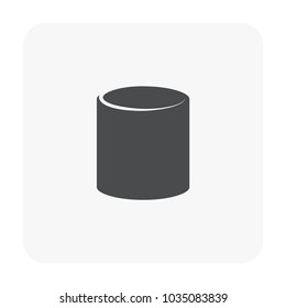 PVC plastic end cap hub vector icon. Connect by slip socket or solvent weld. Part of pipe fitting for closing end of pipe in pipeline. For plumbing, drainage, vent, waste, sewage and water supply.