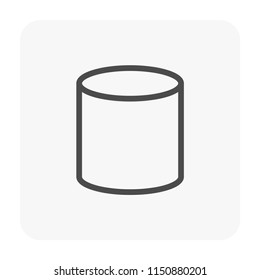 PVC plastic end cap hub vector icon. Connect by slip socket or solvent weld. Part of pipe fitting for closing end of pipe in pipeline. For plumbing, drainage, vent, waste, sewage and water supply.