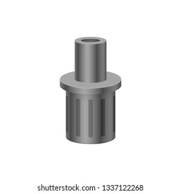 Pvc plastic foot valve or check valve vector design isolated on white background. Include filter or strainer for centrifugal, well pump. To install at bottom pipe for suction groundwater from well.