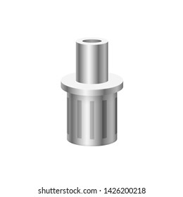 Pvc plastic foot valve or check valve vector design isolated on white background. Include filter or strainer for centrifugal, well pump. To install at bottom pipe for suction groundwater from well.