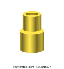 PVC plastic pipe fittings or coupling vector icon. Reducer or increaser type. Part for connection or installation pipe in pipeline system for plumbing, irrigation, drainage, sewage and water supply.
