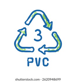 pvc recyclable plastic product doodle icon sketch vector. pvc recyclable plastic product sign. isolated symbol illustration