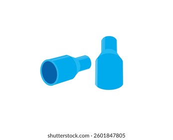 PVC reducing joint on white background.