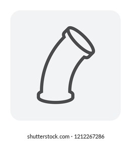 Pvc sewer pipe and fitting. Also called sanitary sewer or foul sewer. That is part of sewerage for sewer lines, connection underground pipe or pipeline for drainage sewage from houses. 64x64 px icon.