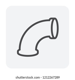 Pvc sewer pipe and fitting. Also called sanitary sewer or foul sewer. That is part of sewerage for sewer lines, connection underground pipe or pipeline for drainage sewage from houses. 64x64 px icon.