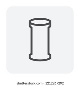 Pvc sewer pipe and fitting. Also called sanitary sewer or foul sewer. That is part of sewerage for sewer lines, connection underground pipe or pipeline for drainage sewage from houses. 64x64 px icon.