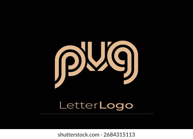 PVG Creative Diseño de Logo de Letra Moderna Única. Diseño elegante del logotipo del monograma con los Elementos decorativos y la tipografía