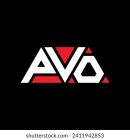Diseño del logotipo de la letra del triángulo PVO con forma de triángulo. Monograma de diseño del logotipo del triángulo PVO. Plantilla de logotipo vectorial de triángulo PVO con color rojo. Logo triangular PVO Diseño sencillo, elegante y lujoso.