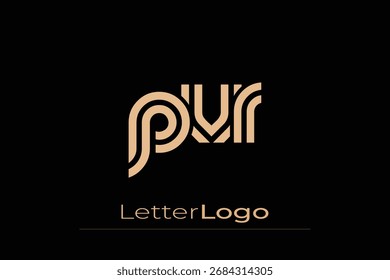 PVR Creative Design de logotipo de letra moderna única. Elegante Monograma Logo Design com elementos decorativos e tipografia
