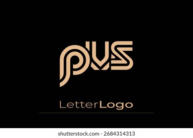 PVS Creative Design de logotipo de letra moderna única. Elegante Monograma Logo Design com elementos decorativos e tipografia