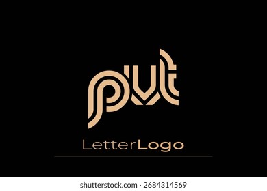 PVT Creative Diseño de Logo de Letra Moderna Única. Diseño elegante del logotipo del monograma con los Elementos decorativos y la tipografía