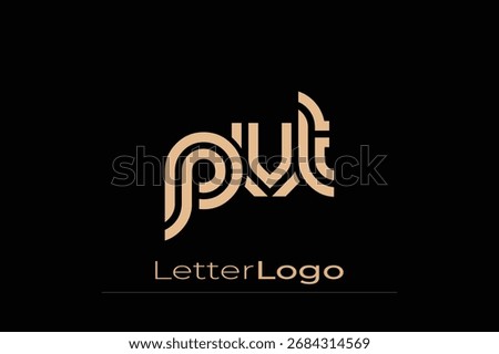 PVT Creative Unique Modern Letter Logo Design. Elegant Monogram Logo Design with Decorative Elements and Typography