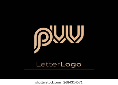 PVV Creative Unique Modern Letter Logo Design. Elegant Monogram Logo Design with Decorative Elements and Typography