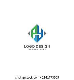 Ilustración vectorial del logotipo de la letra PVY