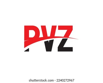 Letra PVZ Ilustración del vector de diseño del logotipo inicial
