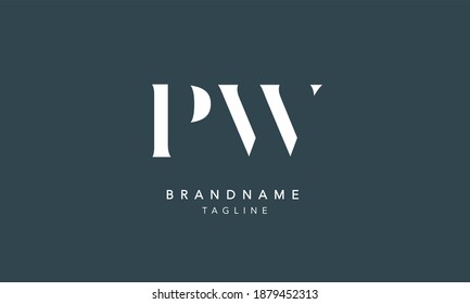 Letra inicial del alfabeto PW Ilustración vectorial del logotipo del icono del monograma