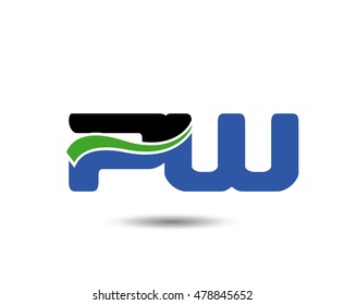 PW company linked letter logo icon

